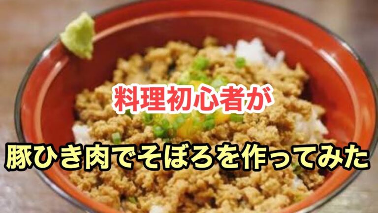 【料理#6】豚ひき肉を使って豚そぼろを作ってみた。【ただ混ぜるだけ動画】