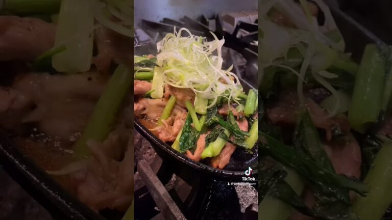 コース料理に出てくる鶏セセリと小松菜の塩炒め最強説#Tiktokグルメ #最強説#セセリ
