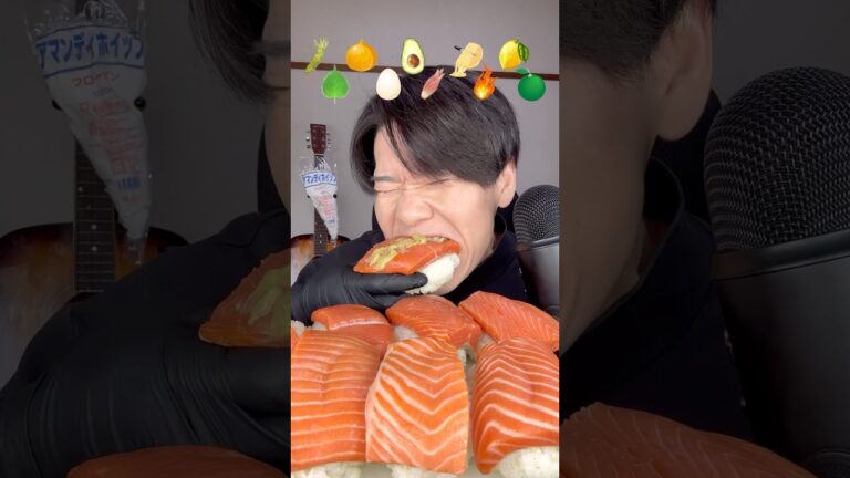 【大食い】巨大サーモン寿司アレンジで爆食い#shorts #モッパン #大食い #飯テロ #mukbang #asmr