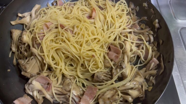 きのこの和風パスタを作るの巻