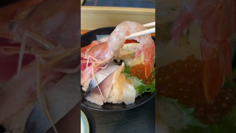 巨大な海老がのった激うま海鮮丼が935円！#いちば鮨 #仙台市 #若林区