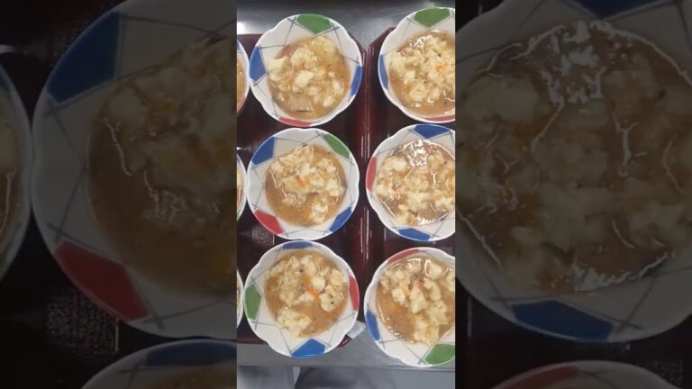 介護施設食事。厚揚げの野菜あんかけ