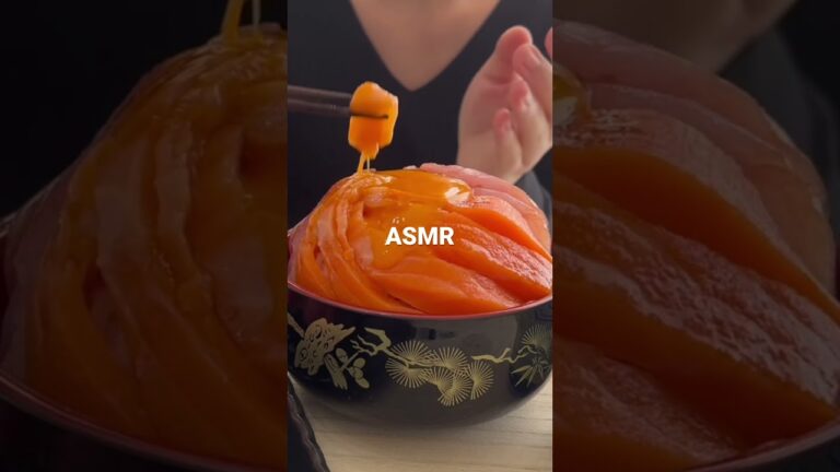 ASMR サーモン丼を食べる！　eating sounds 咀嚼音 salmon