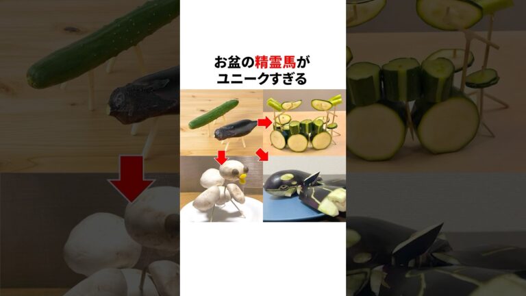 お盆の精霊馬がユニークすぎる　#きゅうり #なす #精霊牛