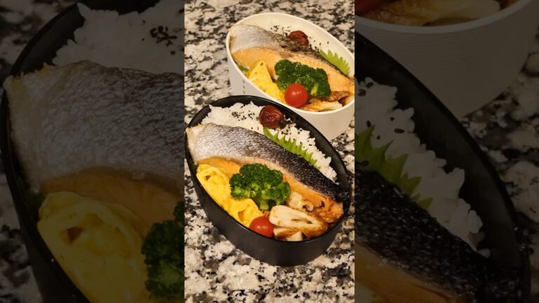 【お弁当作り】鮭ドーン！メインおかず弁当 #Shorts #お弁当 #obento