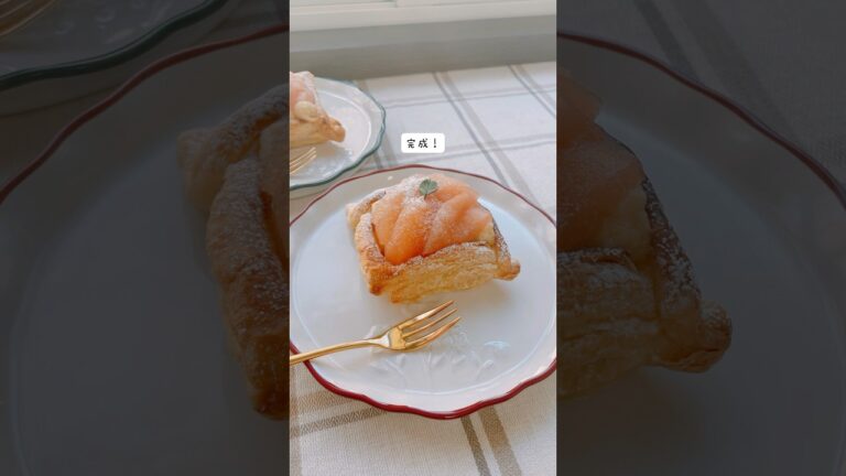 冷凍パイシートでりんごカスタードパイを作った日🍎🥧#おうちカフェ #冷凍パイシート #りんご #homecafe #handmade #pie #apple