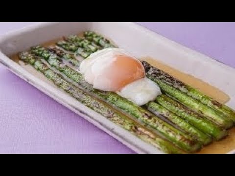 焼きアスパラの温泉卵のせ だしあんかけのレシピ　|　料理サプリ