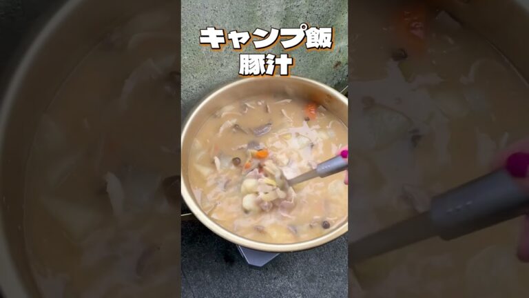 #キャンプ  #キャンプ飯　#とん汁