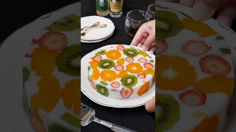 基本のフルーツ牛乳寒天の作り方！混ぜて冷やすだけで綺麗な寒天How to make basic fruit milk agar！ #shorts  #簡単スイーツ #簡単レシピ