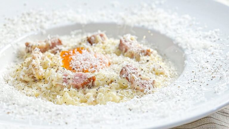 リゾット カルボナーラの作り方。