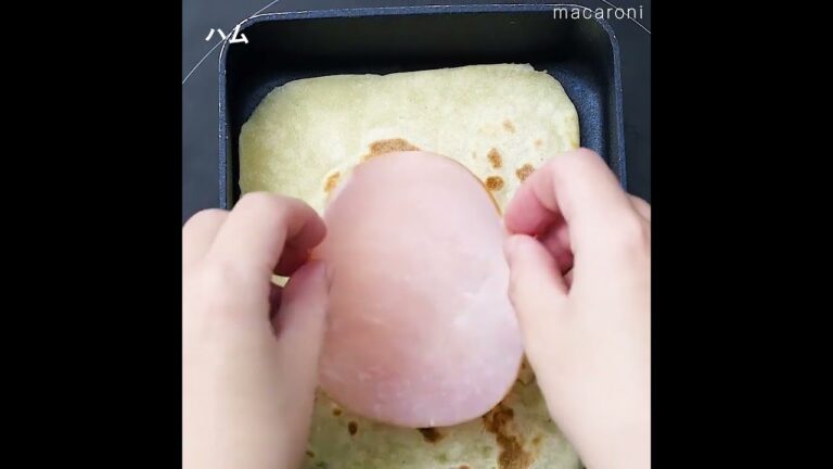 【材料4つで生地が作れる！】卵焼き器でハムチーズブリトー #ブリトー #朝ごはん #レシピ