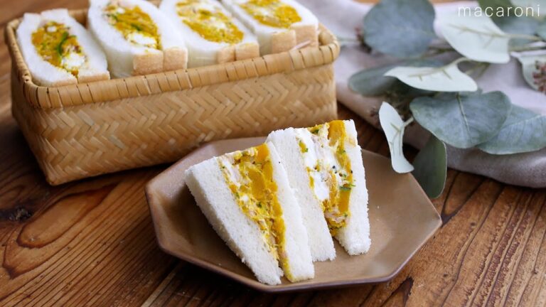 【かぼちゃとツナのデリ風サンドイッチ】かぼちゃとツナ、クリームチーズが相性抜群♪