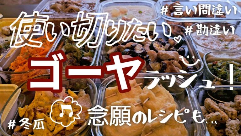 【作り置き11品】沢山のゴーヤと念願の冬瓜レシピ♪夏と秋の合間に作りたい♡/砂肝バター/塩うま煮/フライドチキン/マリネ/吉野家風