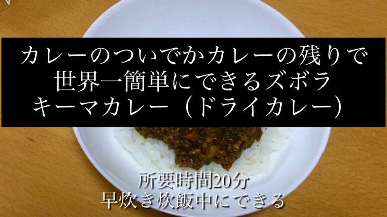 カレーのついでか、カレーの残りでできる世界一簡単ズボラなキーマカレー（ドライカレー）
