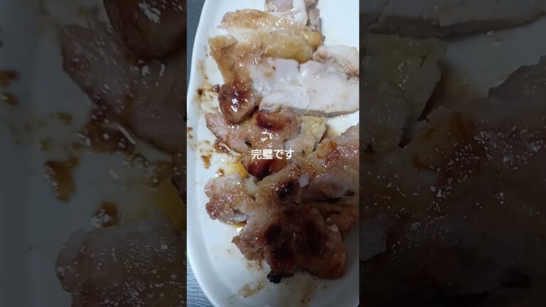 30分つけた鶏肉の塩麹焼きがマジうますぎた！！　サバ缶味噌汁も