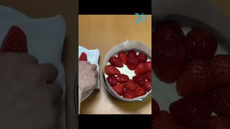 【１分でわかる】いちごのレアチーズケーキの作り方♪簡単可愛い