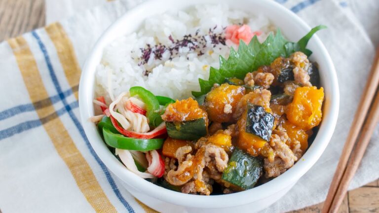 【ほぼ10分弁当】かぼちゃはもう煮ない！ホクホクかぼちゃの甘辛そぼろ炒め#1056 #bento  #ideas #Japanese