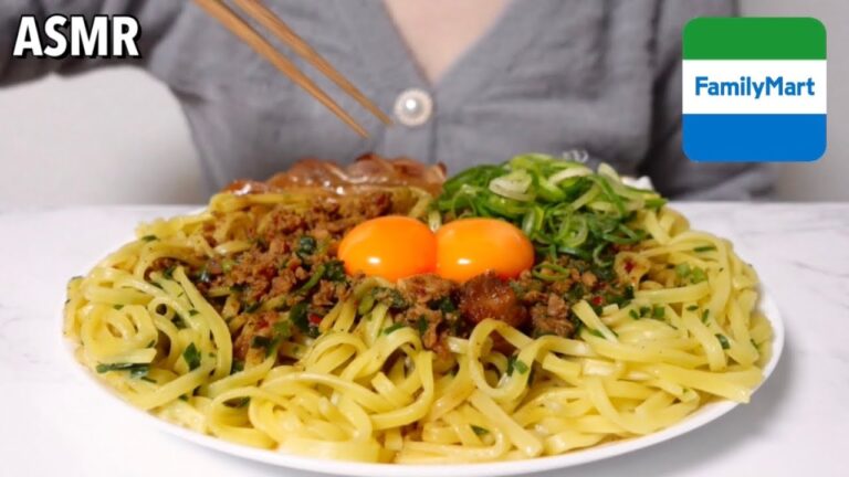 【咀嚼音】ファミマの台湾まぜそば2人前食べる※啜る音注意※｜asmr｜eating sounds｜mukbang｜モッパン