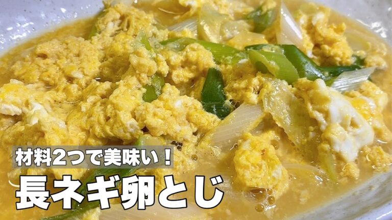 【長ネギ卵とじ】麺つゆでかんたんに作れます【材料2つでも美味い】