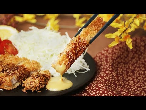 【余ったそうめんで✂︎】サクサクとんかつ🐷
