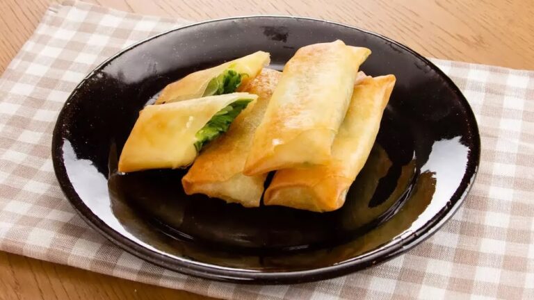 水菜とチーズの春巻き