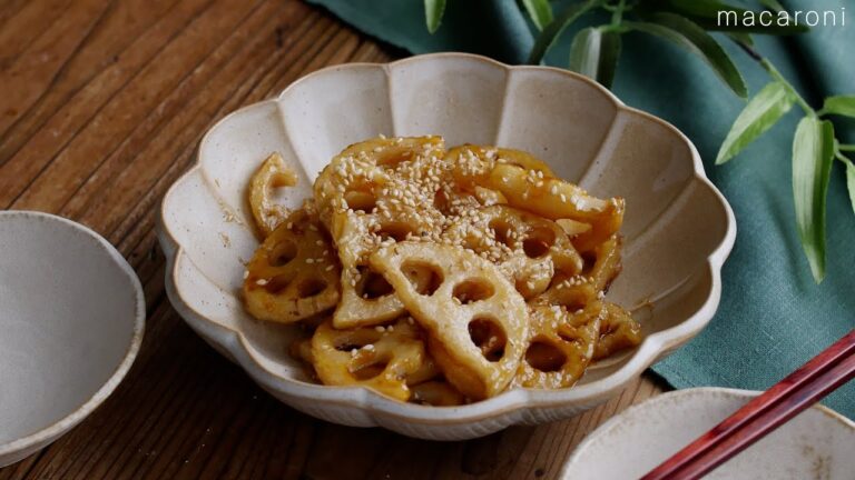 【れんこんの甘酢炒め】れんこんだけでOK！副菜やお弁当のおかずにもぴったり♪