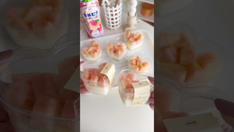 材料3つ カルピス完熟白桃で作る 桃のパンナコッタ🍑 #パンナコッタ #カルピス #桃スイーツ #お菓子作り #簡単スイーツ #ミルクプリン #homemade #peach