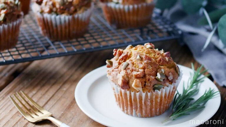 【かぼちゃマフィン】スパイスたっぷり！ザクザク食感も楽しめる♪
