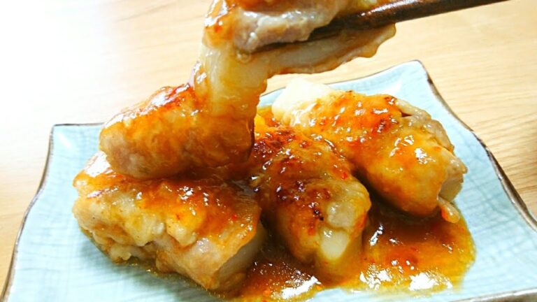 もっちもちの簡単レシピ！余ったお餅で豚肉巻き作ってみた！塩麹