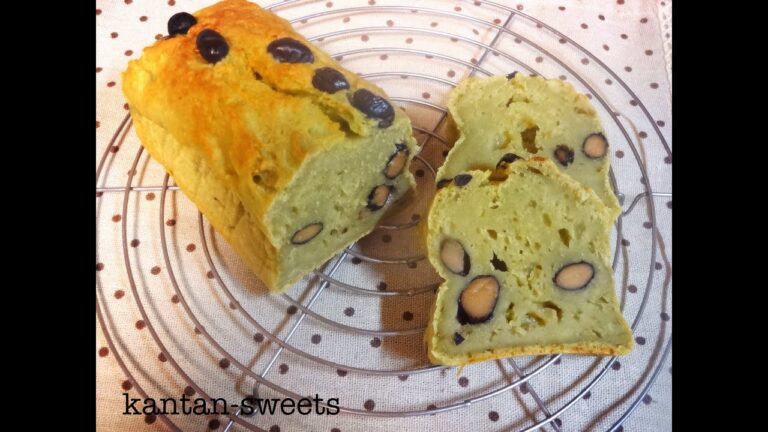 バターなし！抹茶と黒豆入り、豆腐のヘルシーケーキの作り方♪