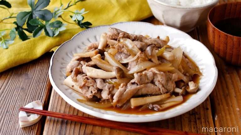 【豚肉ときのこの甘辛炒め】ごはんがすすむ！簡単おかず♪節約にもおすすめ！