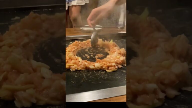 ハート型明太もちチーズもんじゃ😍