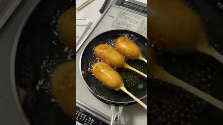 【油】おデブな甥っ子にアメリカンドッグ作ってあげた時の反応♪#shorts