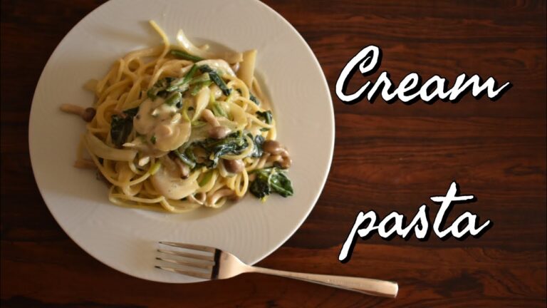 ほうれん草としめじのクリームパスタ~Spinach and shimeji cream pasta~
