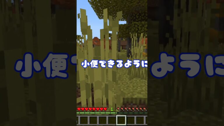 【マイクラ】マイクラでおしっこをする時の初心者と上級者の違い #minecraft #shorts