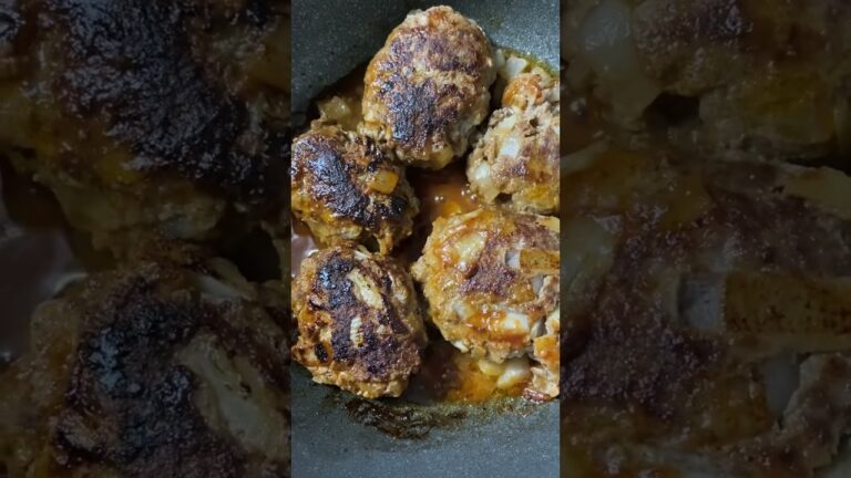 新玉ねぎゴロゴロハンバーグ　おいしそうに見えないけどおいしかった😋#shorts