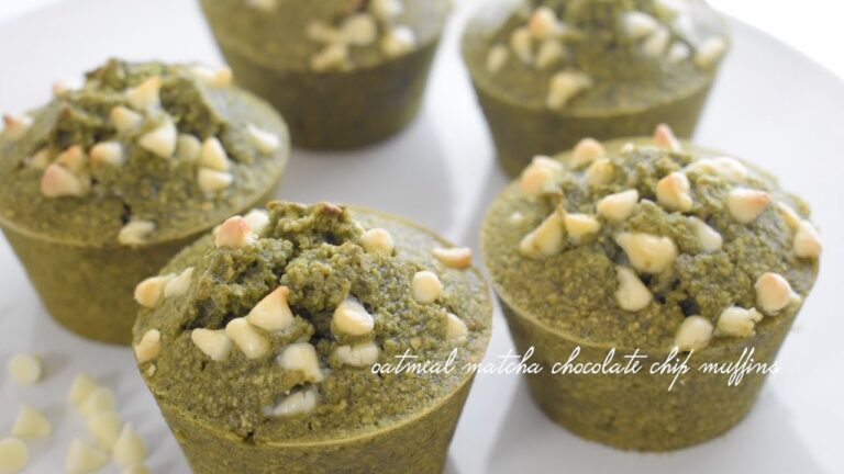 【オートミール】抹茶ホワイトチョコマフィン｜oatmeal matcha scones【小麦粉・卵・オイル不使用】