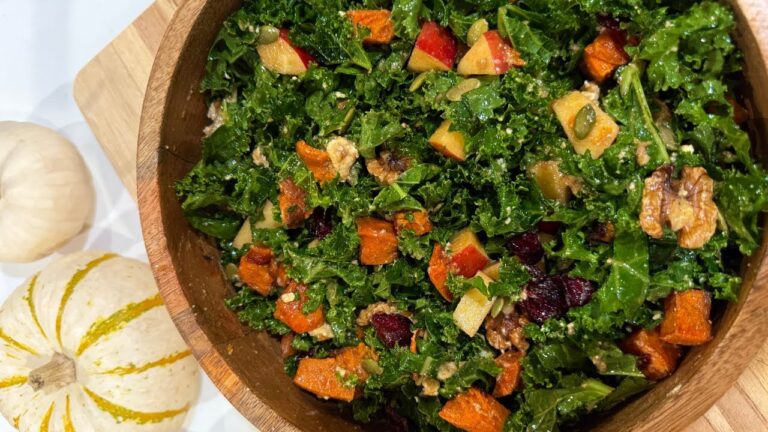 簡単ケール秋の収穫サラダ | Eats With Gasia