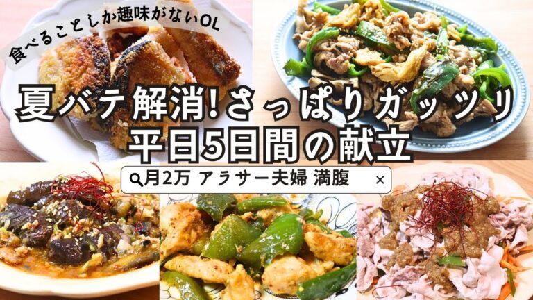 【夫婦で月2万】一週間の夕飯!夏に食べたいさっぱり&がっつり献立!鮭フライ/麻婆茄子/鶏むねハニーマスタード/冷しゃぶ/ ムーシーロー風