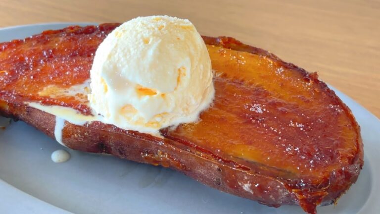 【1番簡単】フライパンで焼き芋級の甘さにする方法！パリパリねっとりさつまいもブリュレ