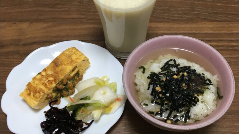 青のり納豆卵焼きの朝食
