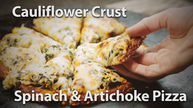 Cauliflower Crust Spinach & Artichoke Pizza