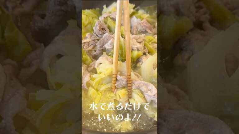 もう豚バラ買わなくていい、調味料一つで旨いキャベツの豚こま煮がヤバい#shorts #リュウジ #キャベツ #豚の小間切れ #鍋 #煮込み #レシピ #料理
