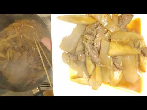 牛ごぼうこんにゃくサムジャン炒め