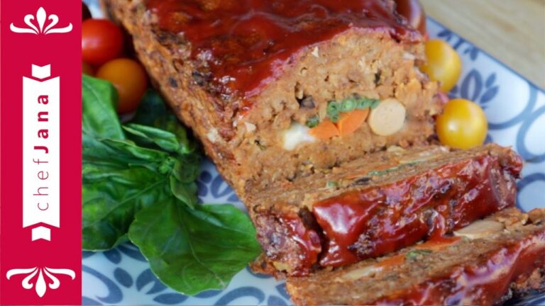 SUPER EASY MEATLESS MEATLOAF FILLED WITH CHEESE, SAUSAGE, AND VEGETABLES⎜VEGAN⎜GLUTEN FREE