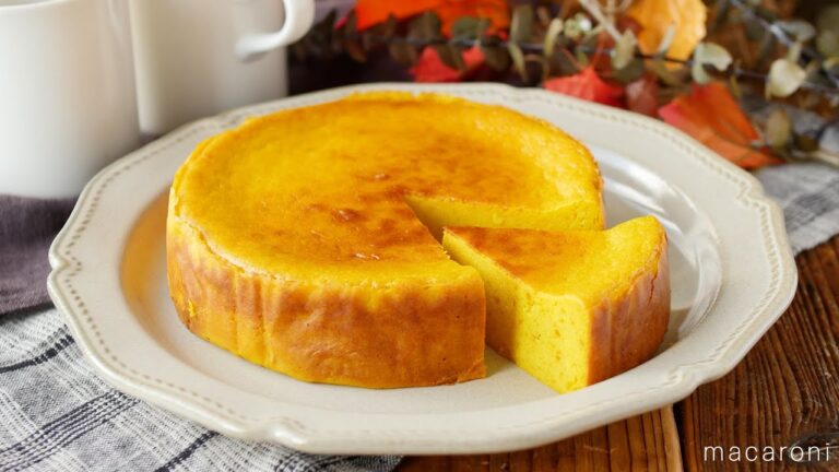 【かぼちゃのチーズケーキ】かぼちゃがたっぷり入った濃厚なチーズケーキ！