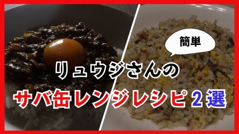 リュウジさんのサバ缶レンジレシピ　無水サバ缶キーマ風カレー 　レンジでサバ缶チャーハン　Microwave recipe for canned mackerel