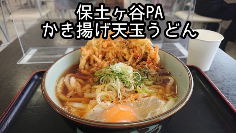 【保土ヶ谷PA】かき揚げ天玉うどん #shorts