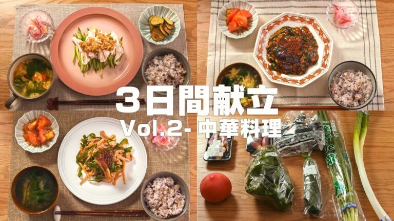 【3日間献立 Vol.2-中華料理】 最終日は作り置きで楽に！