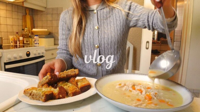 A Slow Autumn Day in Greece 🍂| Making Lemon Chicken Soup on a Rainy Day